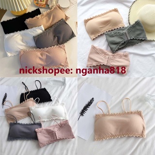Áo bra 2 dây thun cực xinh, áo bra quây thun tăm cài sau 636