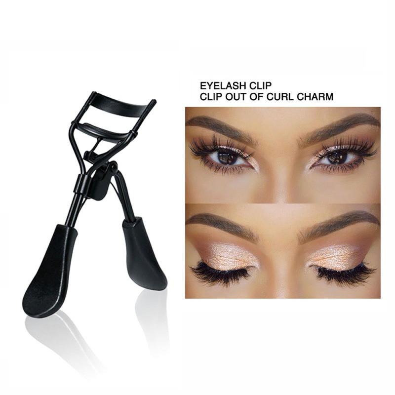 [Hàng mới về] Kẹp bấm mi đệm silicone PVC bằng kim loại màu đen phù hợp cho tất cả các dáng mắt