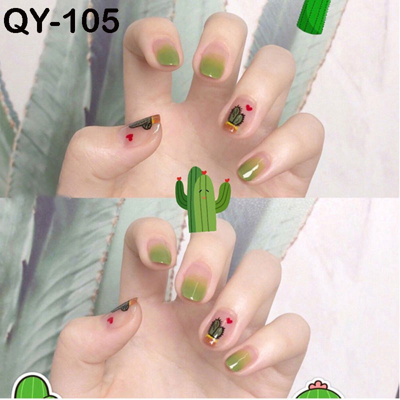 [Hàng mới về] Set 14 sticker dán móng tay họa tiết 3D xinh xắn hợp thời trang