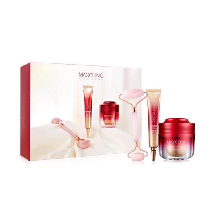 Bộ Kem Dưỡng Da Mặt Căng Bóng, Nâng Cơ Chống Lão Hóa, Serum Chống Thâm Vùng Mắt MaxClinic [NHẬP KHẨU HÀN QUỐC]