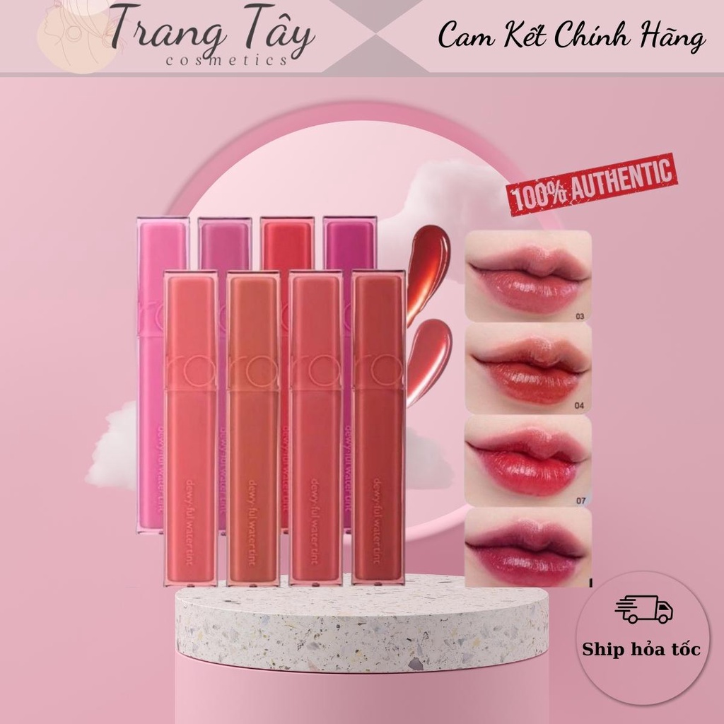 Son Tint Bóng, Siêu Lì Cho Đôi Môi Căng Mọng Hàn Quốc Romand Dewyful Water Tint 5g