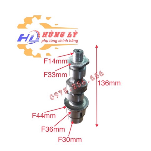 TRục Cam 178 phụ tùng máy cày 178 phụ tùng Hùng Lỳ