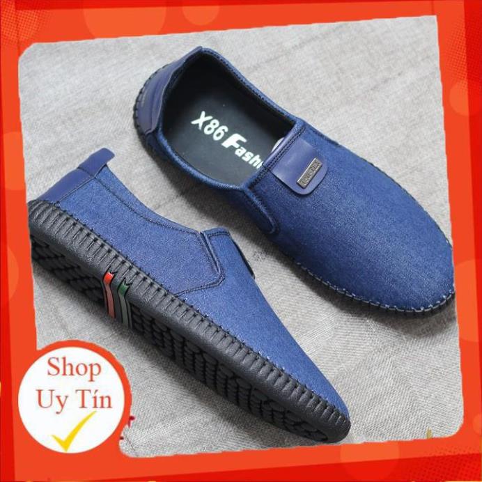 [Chuẩn Nam Tính] Giày lười nam vải cao cấp 3 màu đen - nâu -xanh [Shop Uy Tín] | BigBuy360 - bigbuy360.vn