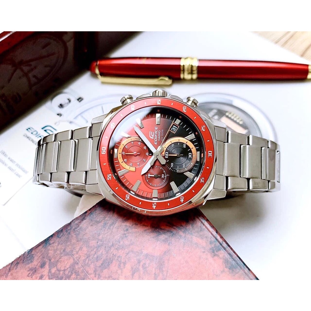 Đồng hồ C.A.S.I.O Edifice Chronograp Red EFV-600D-4AVUDF xuất xứ NHẬT BẢN dành cho nam - donghoanhquan888