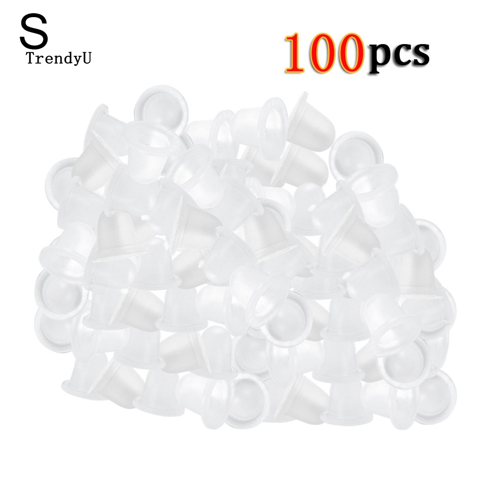 Trd Bộ 100 Cốc Đựng Mực Xăm Bán Vĩnh Viễn Bằng Silicon Mềm
