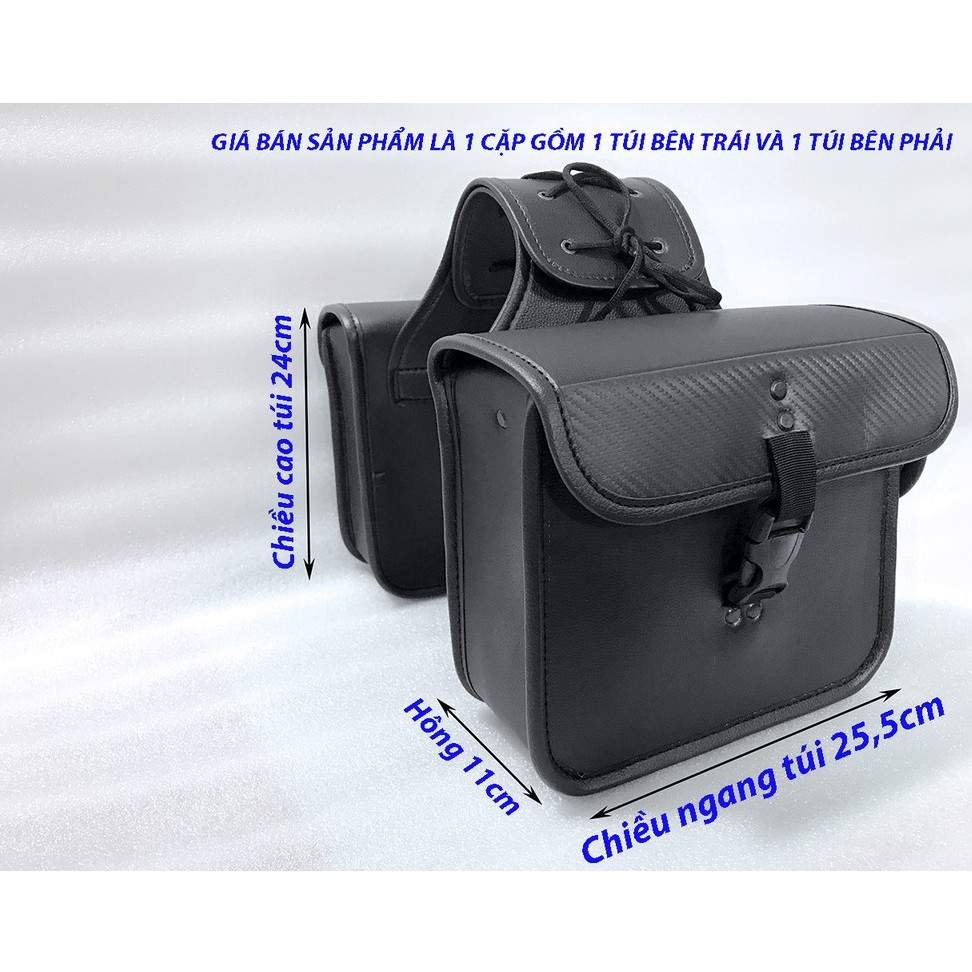 CẶP TÚI VUÔNG WOL MÀU ĐEN TREO HÔNG ,TREO ĐƯỢC NHIỀU LOẠI XE MÔ TÔ