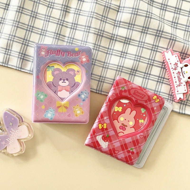 Sổ Card Kpop, Album Collect Book Fluffy Bear Cherry Bunny (móc khóa bán lẻ)