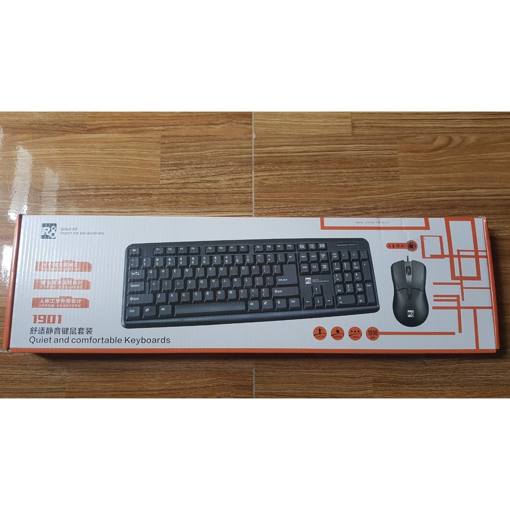 [Mã ELFLASH5 giảm 20K đơn 50K] Combo bàn phím chuột máy tính có dây R8 1901 | BigBuy360 - bigbuy360.vn