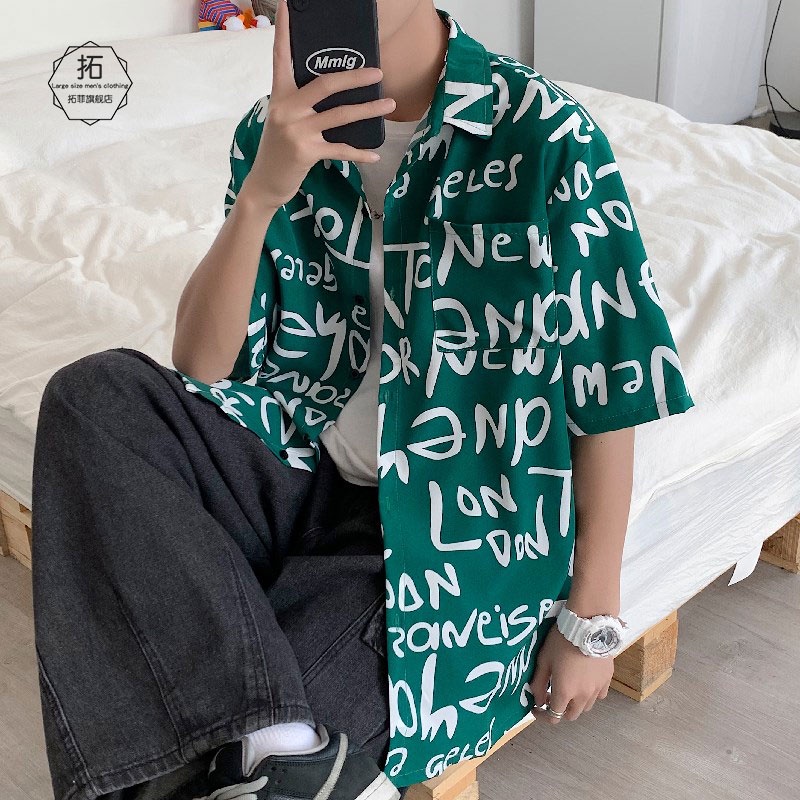 Áo Sơ Mi Tay Ngắn Dáng Rộng In Hoa Thời Trang Đi Biển Mùa Hè Cho Cặp Đôi