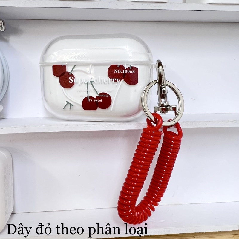 Vỏ case cherry bảo vệ bao đựng tai nghe airpods 1 2 Pro - Ốp airpods chống va đập, trong suốt in hình