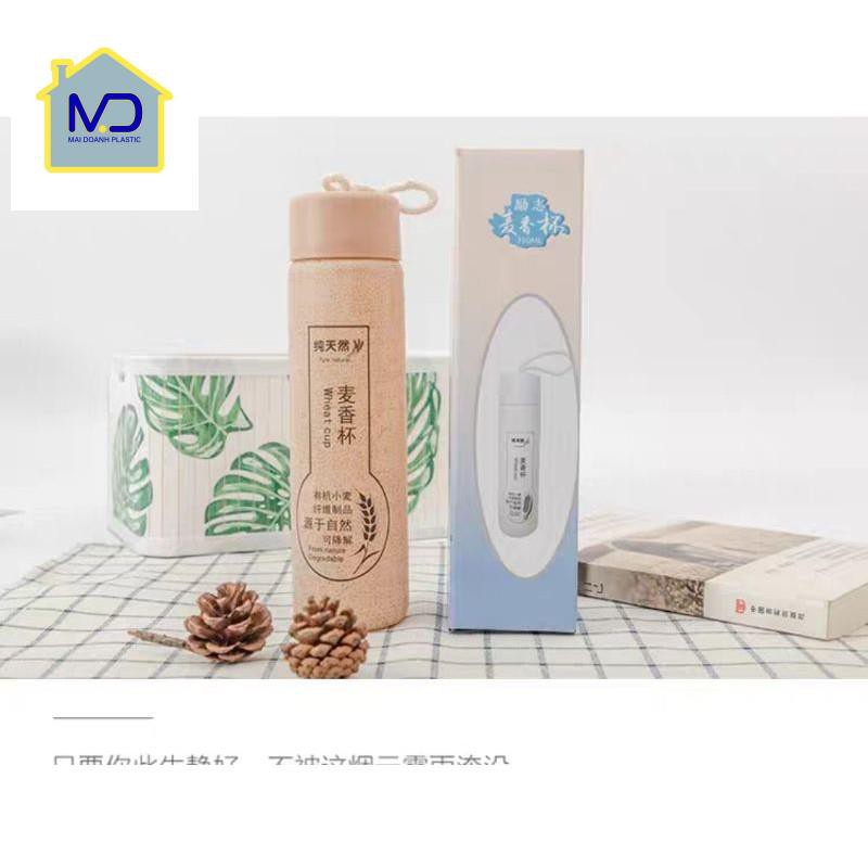 Bình nước thủy tinh lúa mạch cao cấp 350ml an toàn sức khỏe