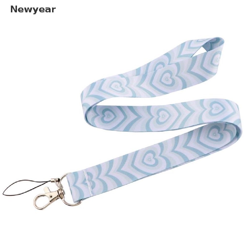 Dây Đeo Điện Thoại / Chìa Khóa / Thẻ ID Họa Tiết Trái Tim Màu Hồng Dễ Thương