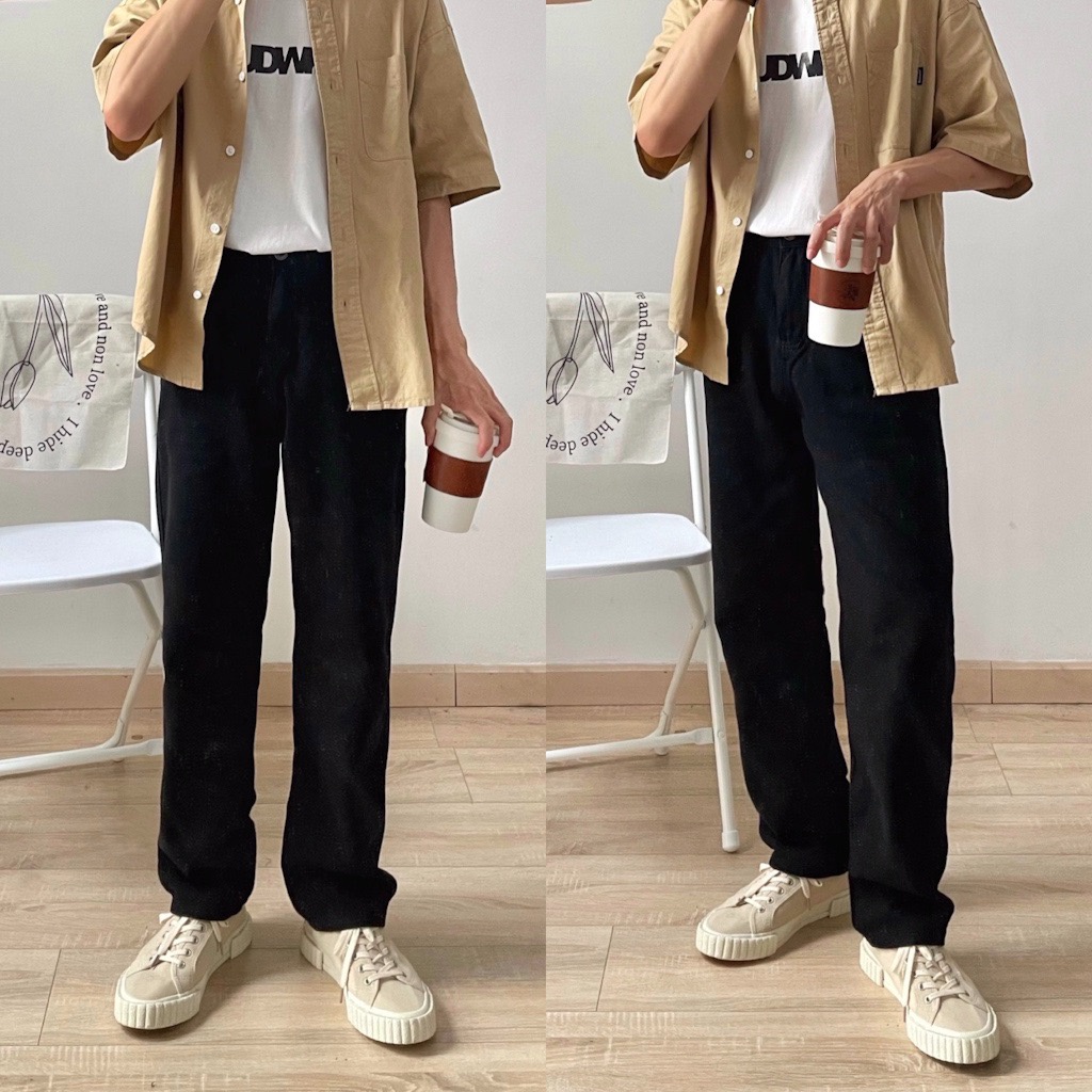 NOOBITA - Quần baggy nam ống suông vải denim 7701