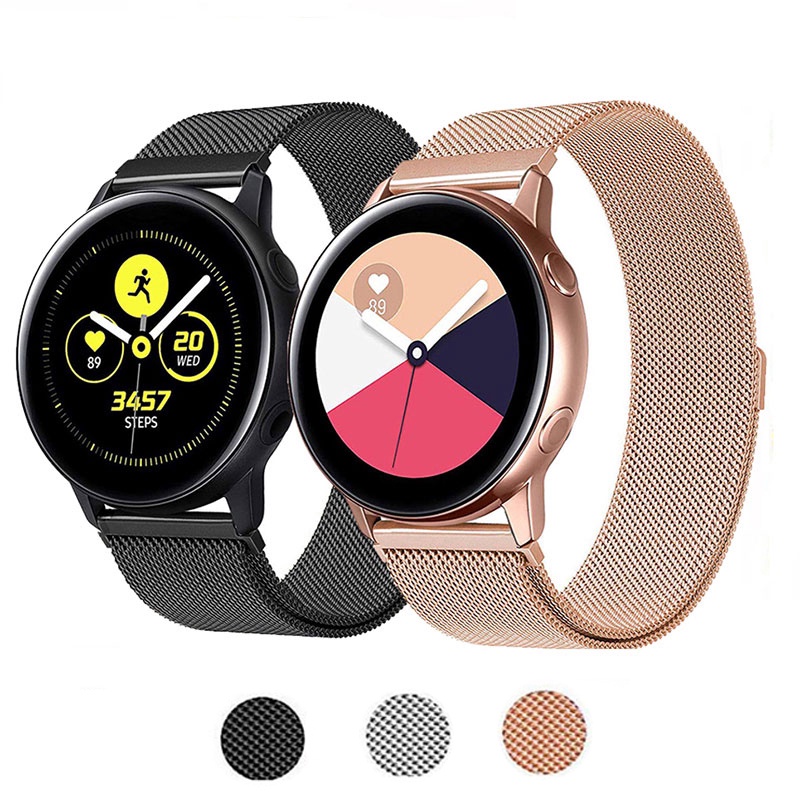 Dây Đồng Hồ Samsung Watch Active 2 Bản 40/44mm Dây Đeo Bằng Thép Không Gỉ Milanese Loop Có Khóa Nam Châm
