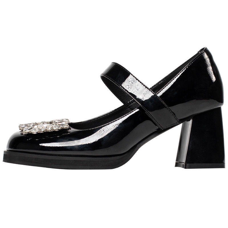 Giày Cao Gót Da Mũi Vuông Thời Trang Xuân Hè Sành Điệu