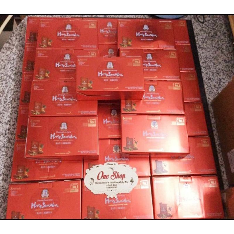 Thùng 30 gói Hồng sâm nước Hàn Quốc 6 năm tuổi Hong Sam Won Cheong Kwan Jang của Mỹ