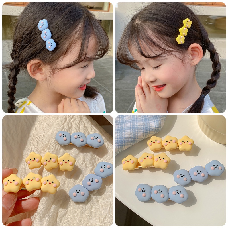 Kẹp Tóc Hình Ngôi Sao / Đám Mây / Chú Vịt Dễ Thương Phong Cách Hàn Quốc Cho
