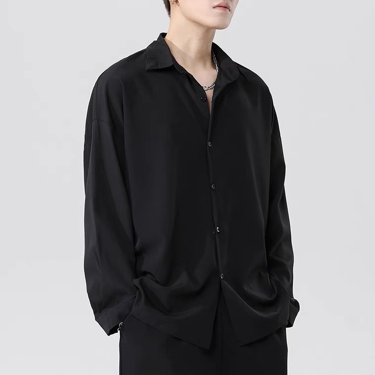 Áo sơ mi nam đẹp nhiều màu unisex trơn form rộng vừa vải lụa mịn mềm mại phong cách Hàn Quốc Hothit 2022