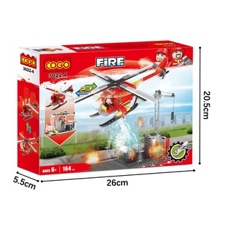 Lego lắp ghép máy bay trực thăng, xe cứu hỏa