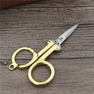 Kéo OMUDA-3515 dùng văn phòng, cắt thủ công cho học sinh (hàng Cao cấp mạ vàng, gấp gọn an toàn)