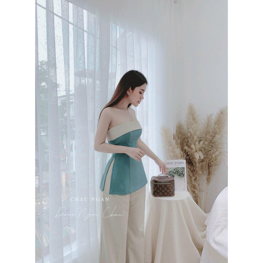 Set bộ áo cúp ngực quần suông + ảnh thật trãi sàn | BigBuy360 - bigbuy360.vn