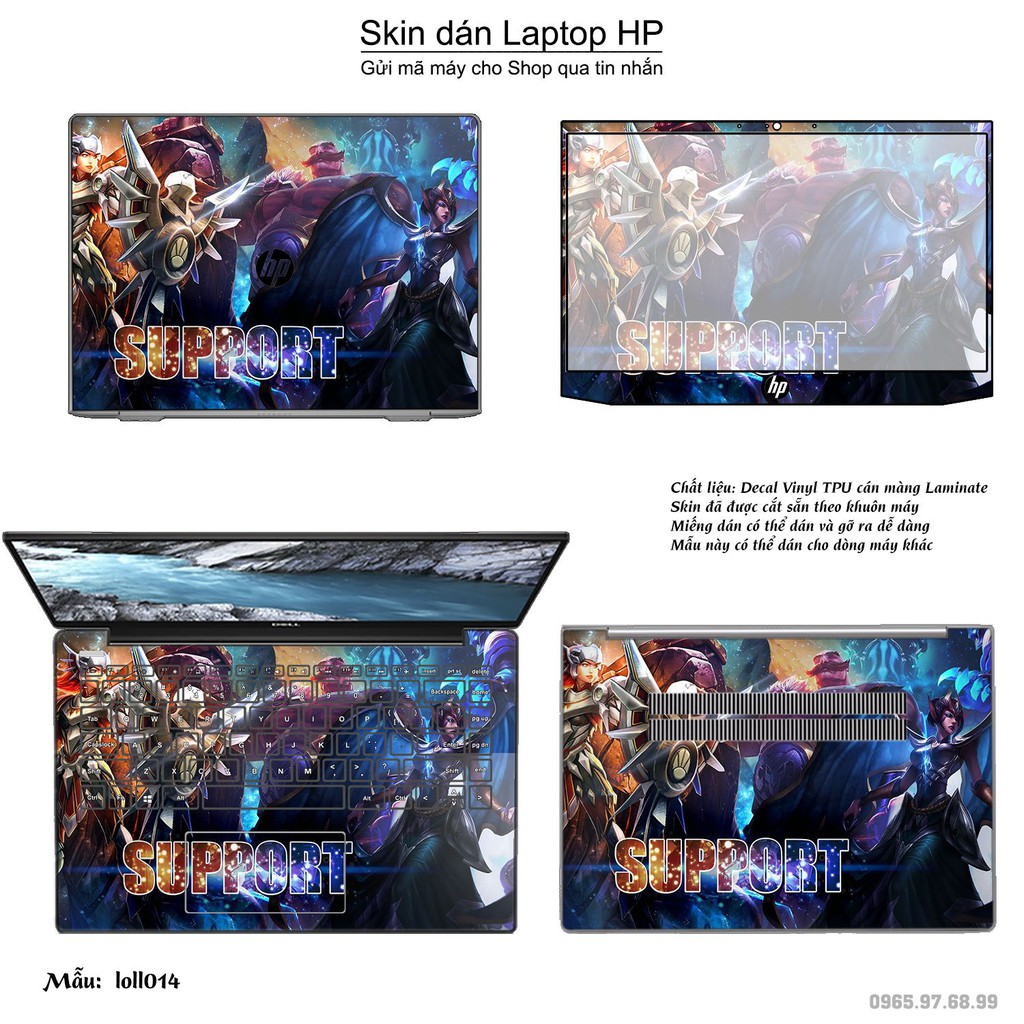 Skin dán Laptop HP in hình Liên Minh Huyền Thoại (inbox mã máy cho Shop)