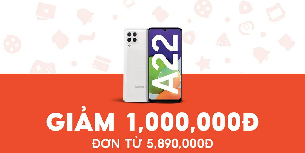 - CLICKBUY - Giảm 1 Triệu cho Samsung Galaxy A22 6Gb 128GB