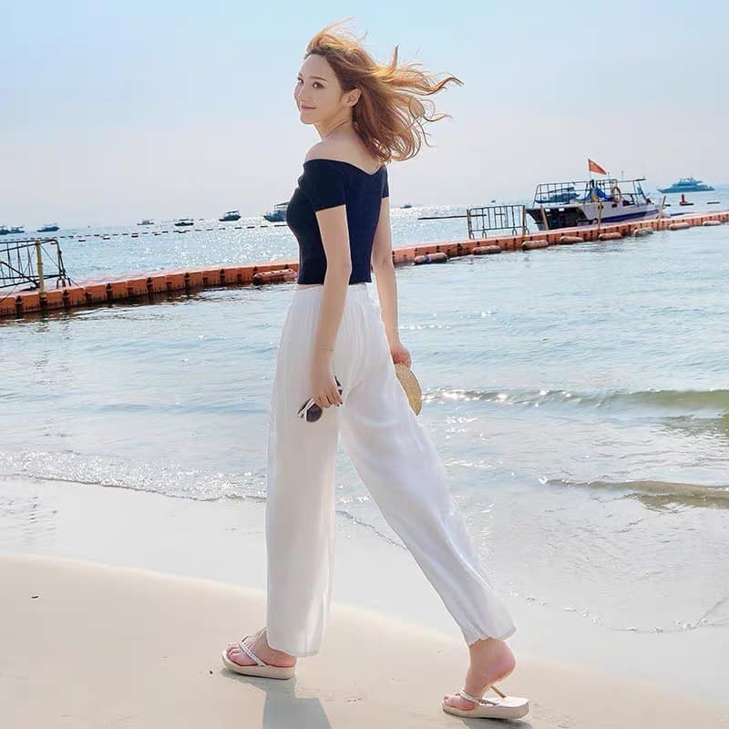 Quần legging nữ G.U chun đũi dài dáng xuông túi zip cho nữ