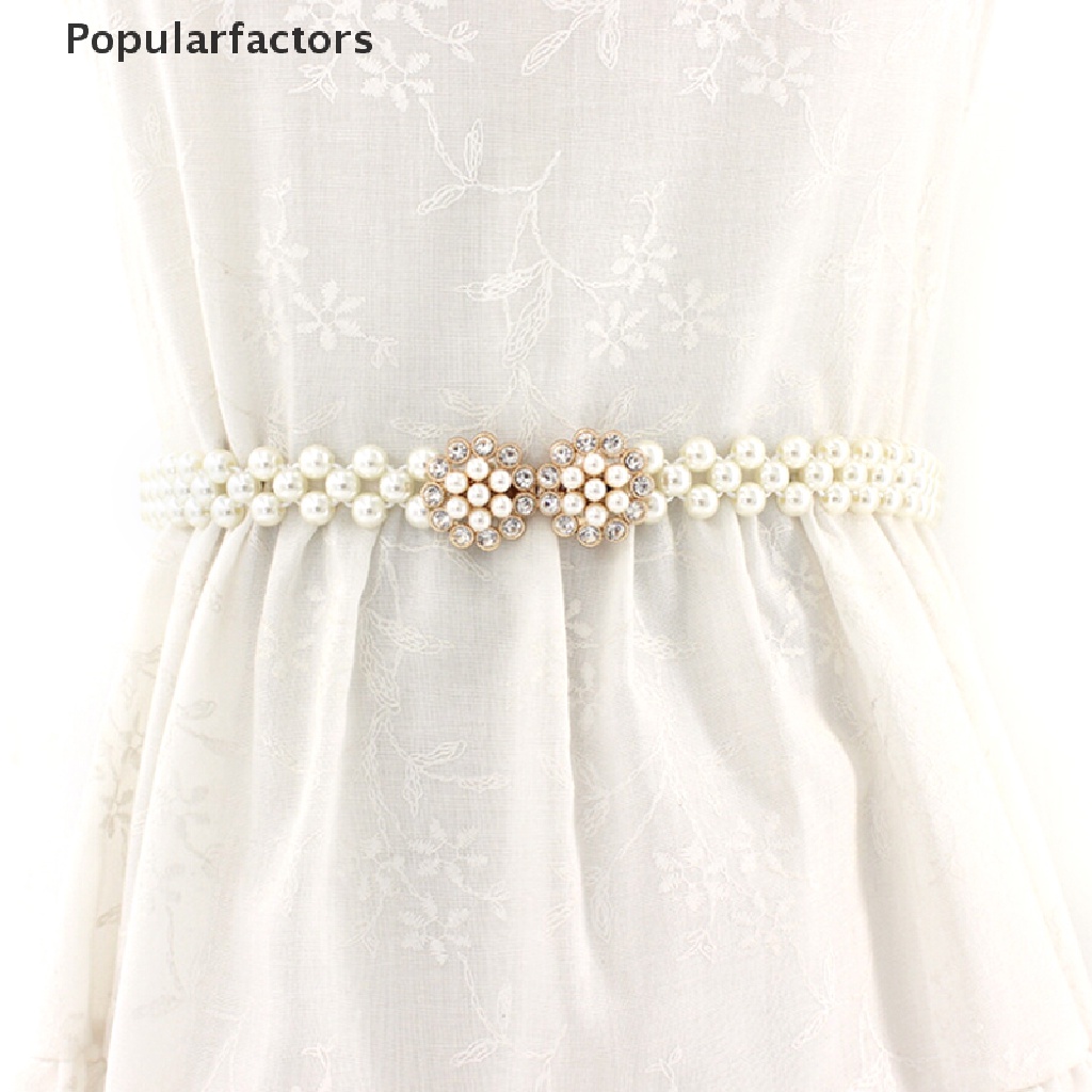 Thắt Lưng Co Giãn Đính Ngọc Trai Thanh Lịch Thời Trang Dành Cho Nữ