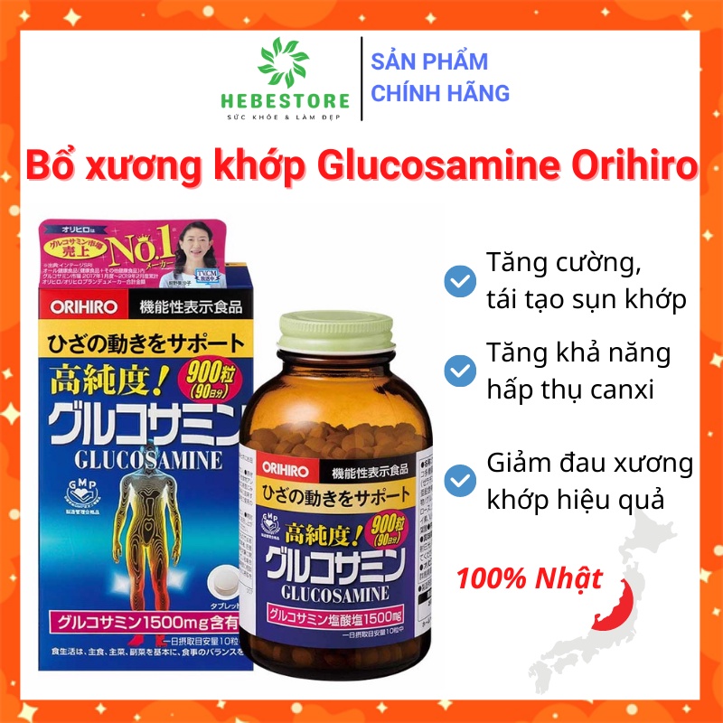Viên uống Glucosamine Orihiro Nhật Bản 1500mg 900 viên bổ xương khớp - Chính hãng, đủ bill