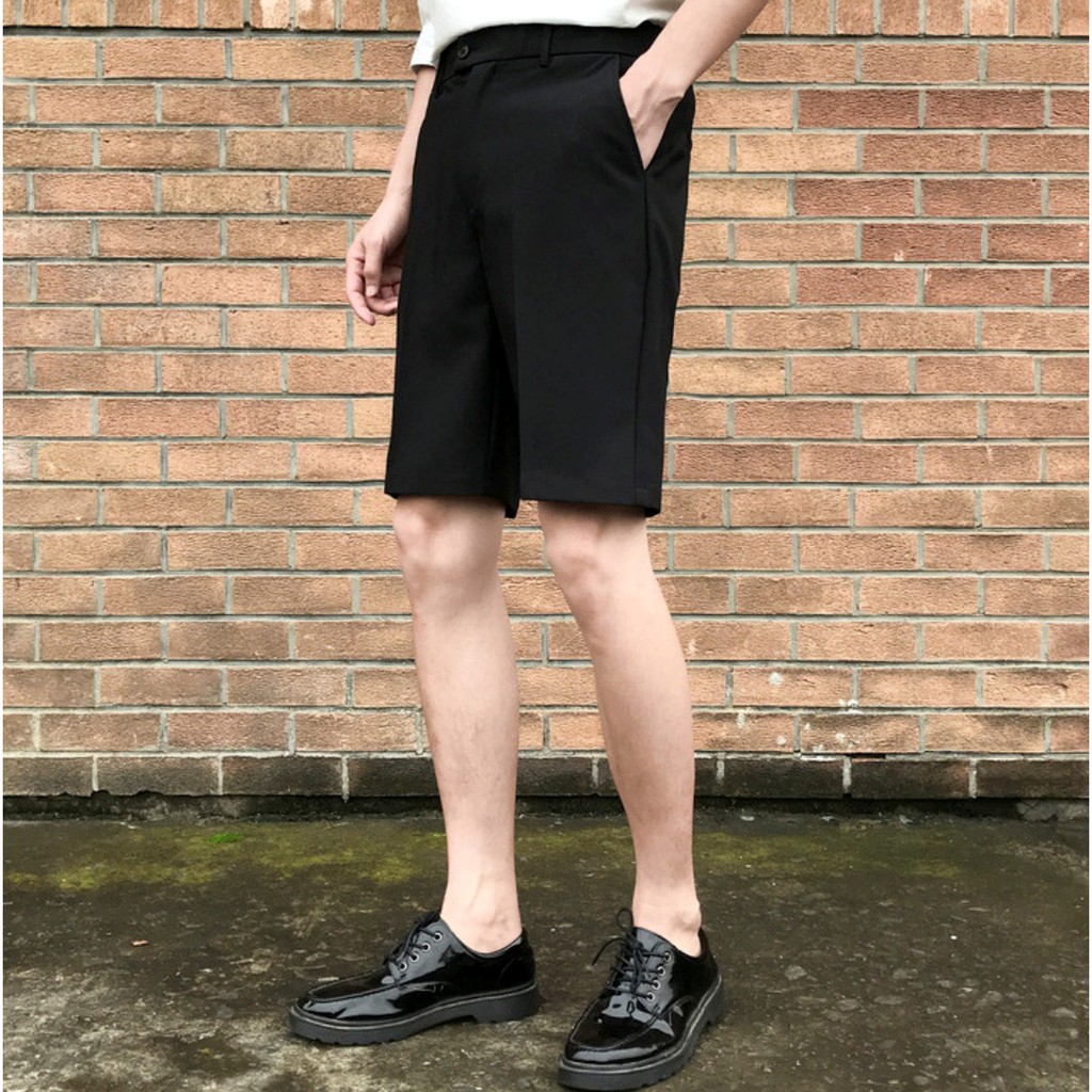 [   Welcome    ] Quần Short Đùi Tây Âu Vải Nam Màu Đen Phong Cách Hàn Quốc Hot Hè 2021 | BigBuy360 - bigbuy360.vn