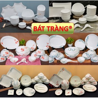BỘ TÔ CHÉN BÁT ĐĨA SỨ TRẮNG CAO CẤP BÁT ĐĨA BÁT TRÀNG ĐẸP