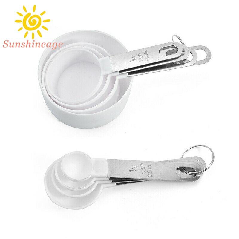 Set 8 Muỗng Đo Lường Bằng Thép Không Gỉ Tiện Dụng Cho Nhà Bếp