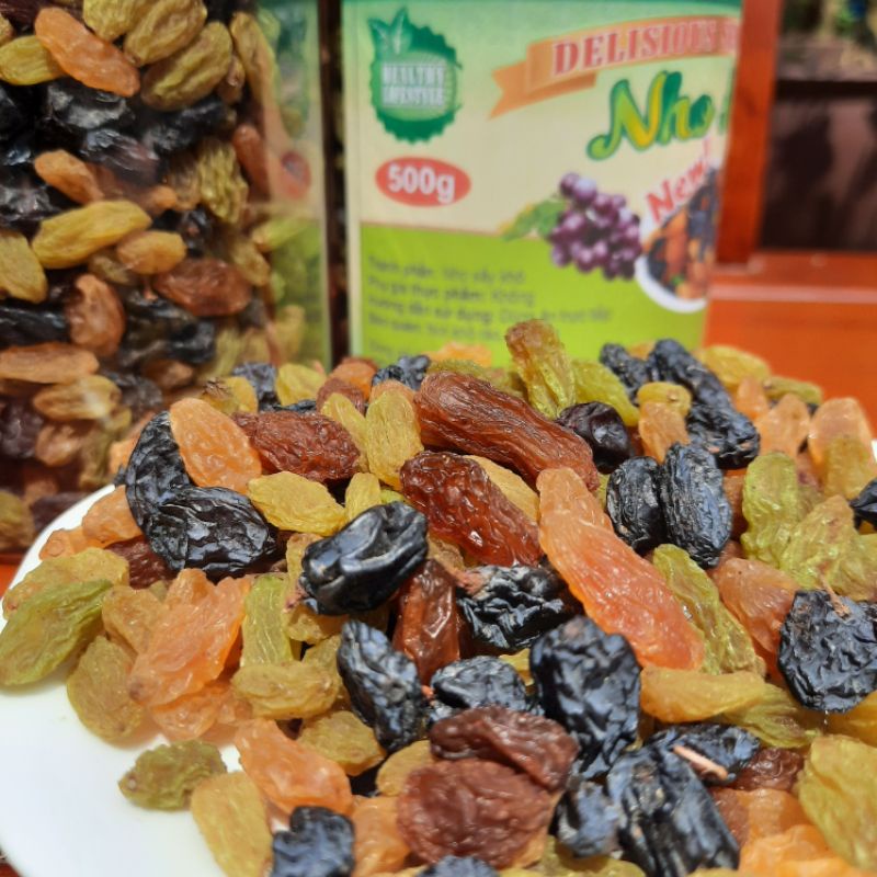 [Mã GROSALE giảm 10% đơn 150K] 500g Nho khô ba màu Ấn Độ
