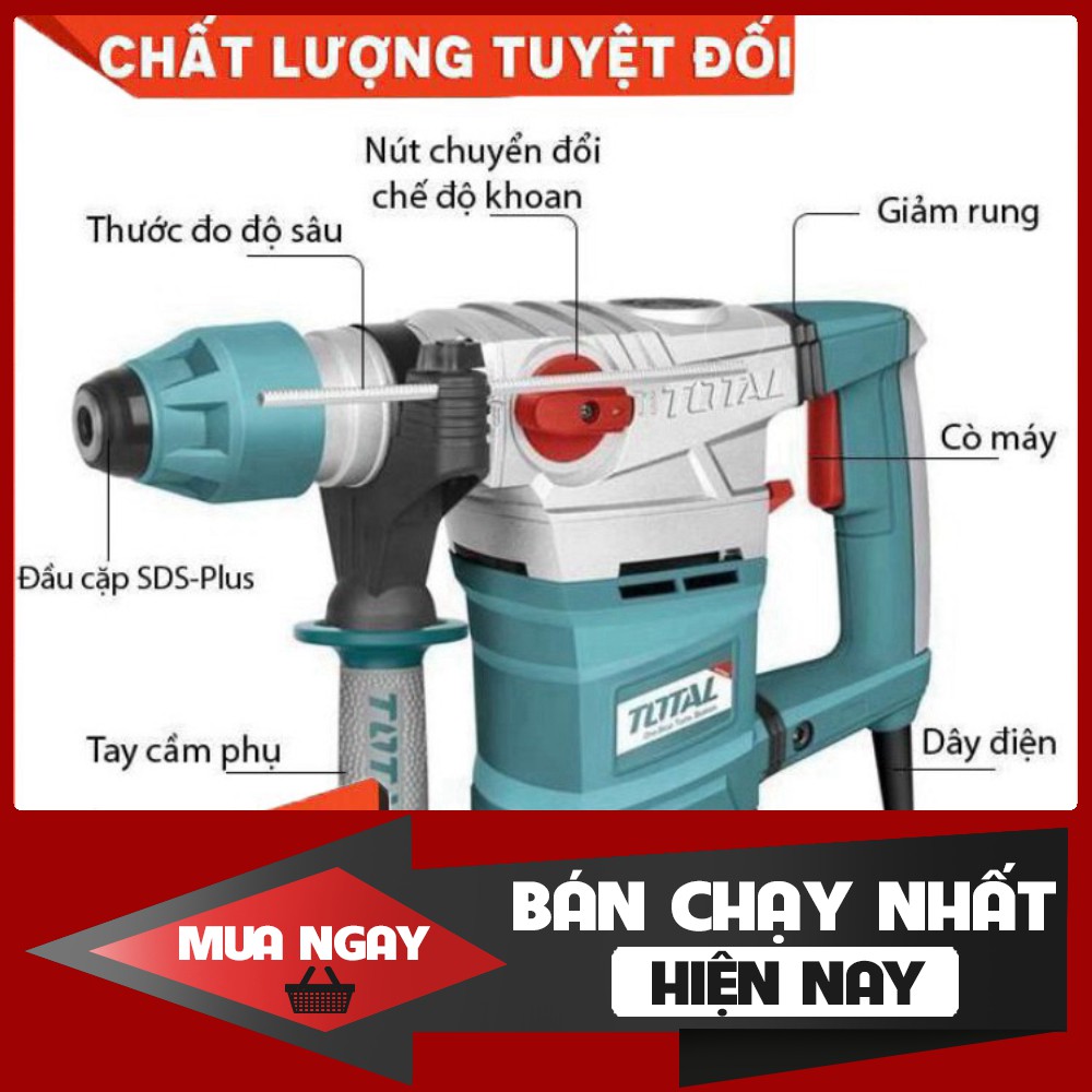 36mm Máy khoan đục bê tông 1800W TOTAL TH118366 [bảo hành chính hãng]