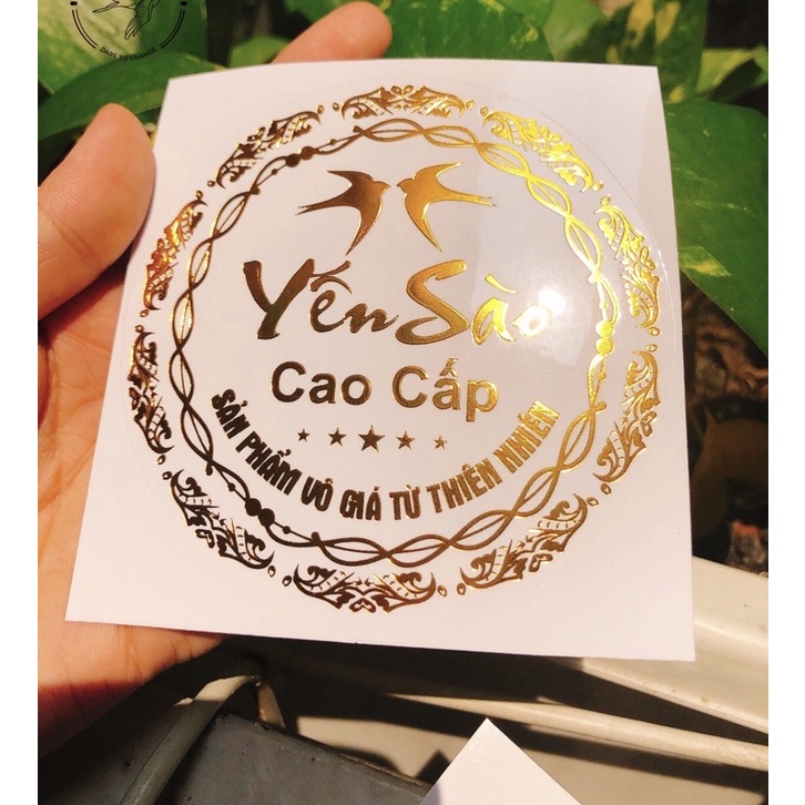 10 TEM DÁN HỘP ÉP KIM YẾN SÀO CAO CẤP 8.5CM