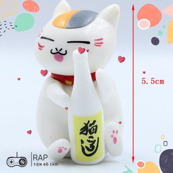 Set 6 mô hình mèo MADARA hoạt hình Natsume Nhật Bản biểu cảm dễ thương để bàn trang trí góc học tập, làm việc