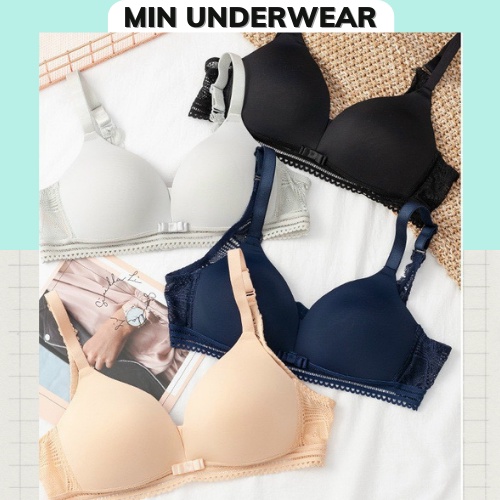 Áo Ngực Nữ Su Đúc Non Không Gọng Viền Ren Mềm Nâng Ngực Min Underwear - 143610
