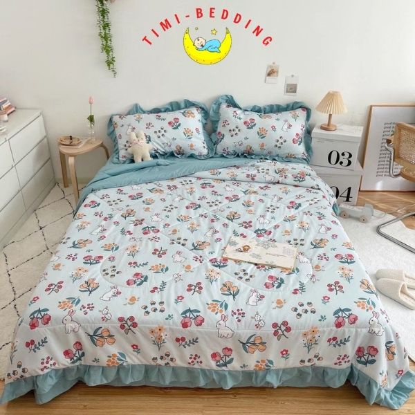 Bộ chăn ga đũi hè nhập khẩu cao cấp thoát mát, nhẹ nhàng và không bám dính – Timibedding