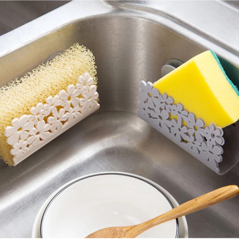 Giá treo xà phòng/ mút rửa chén có đế giác hút chân không tiện dụng cho bồn rửa