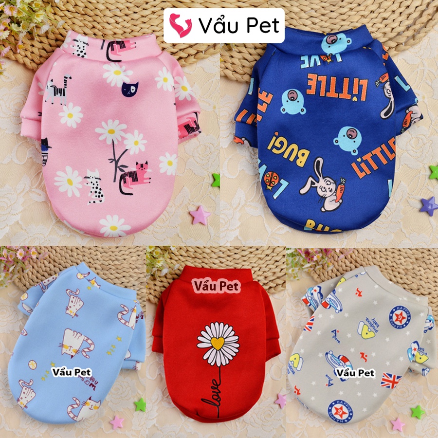 Áo cho chó mèo Nỉ bông mùa đông - Quần áo cho chó poodle, con, lớn, mèo, thú cưng Vẩu Pet Shop