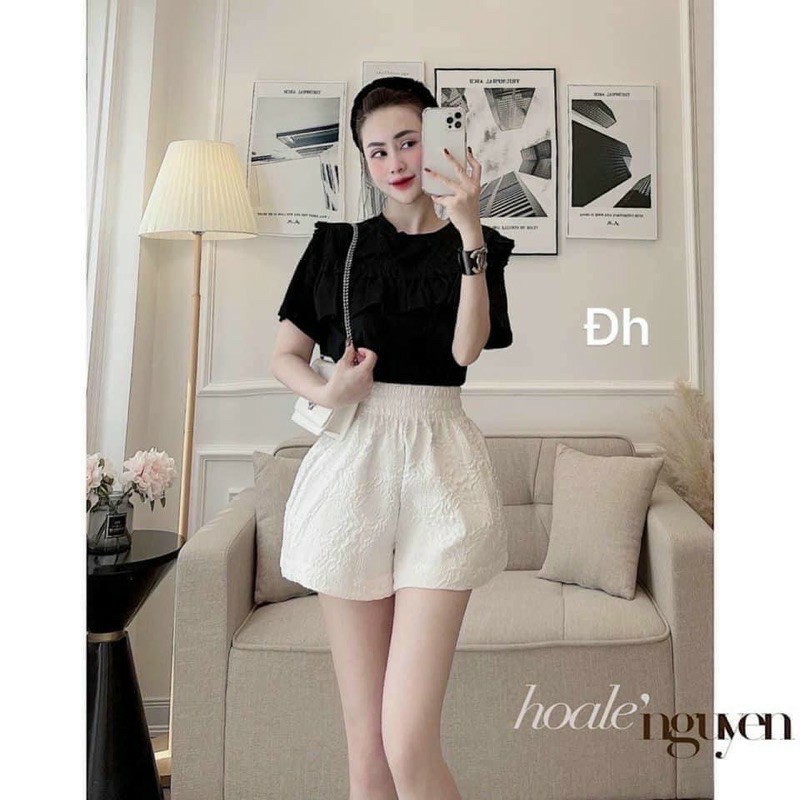 Quần Short Nữ phồng dập hoa nổi thời trang - M866