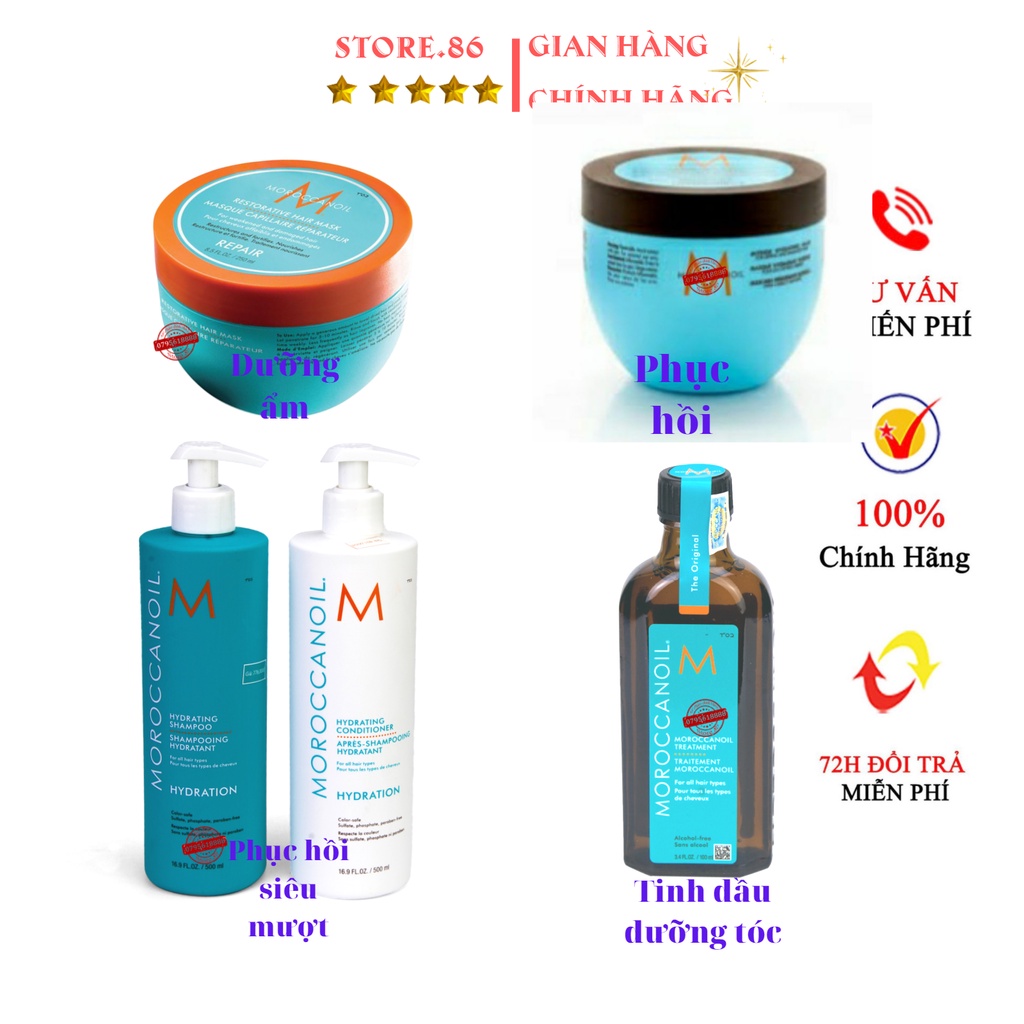 [ MOROCCANOIL ] DẦU DƯỠNG TÓC  DẦU GỘI KEM Ủ TÓC MOROCCANOIL ĐỦ SIZE 25ML - 100ML - 125ML - 200ML CHÍNH HÃNG