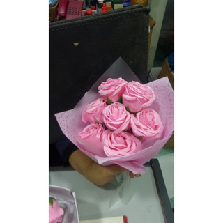 Hoa hồng sáp 7 bông cỡ to nhiều lớp (không kèm hộp) có màu hồng, đỏ ,tím