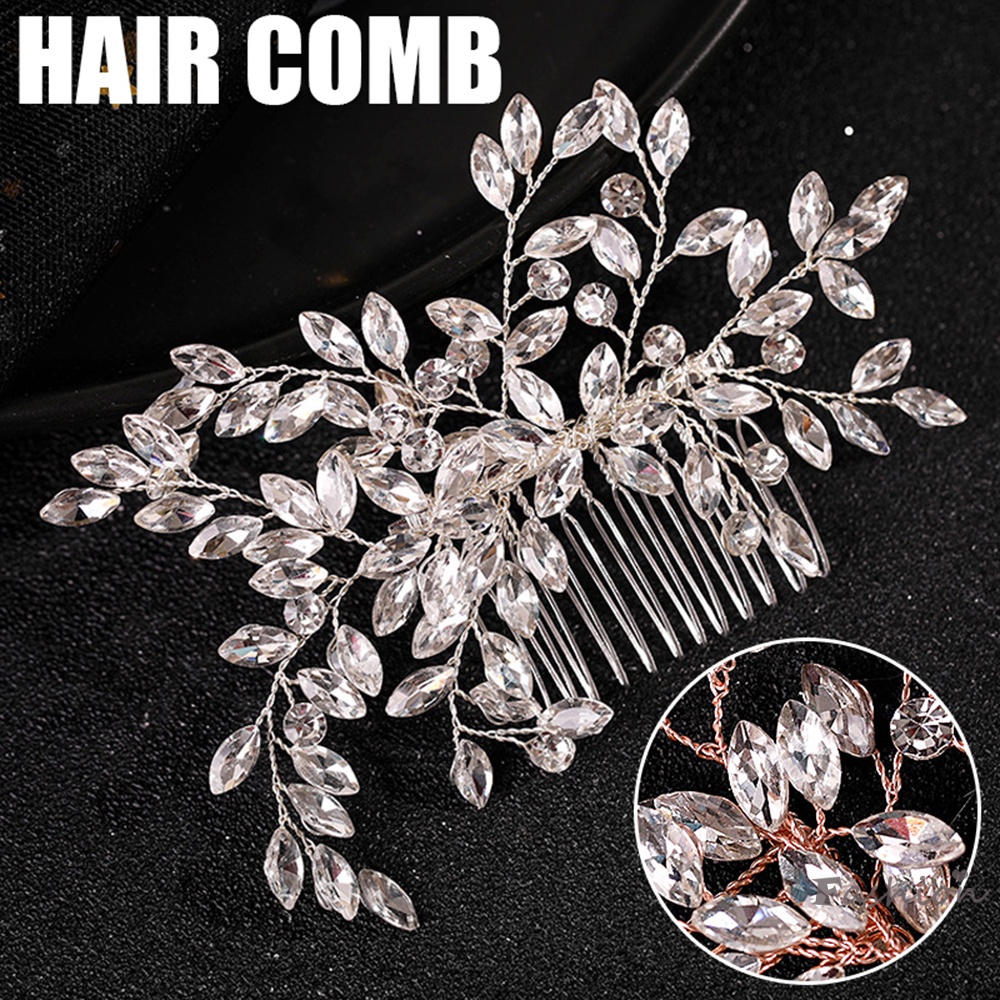 Lược Cài Tóc Hình Hoa Đính Đá Đơn Giản Siêu Bền Cho Nữ