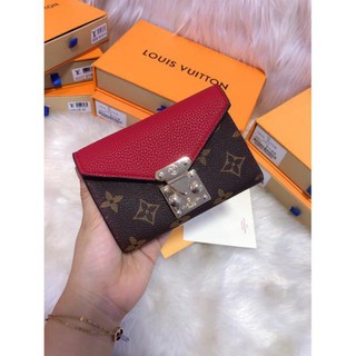 Ví hoa nâu phối da size 10 fullbox