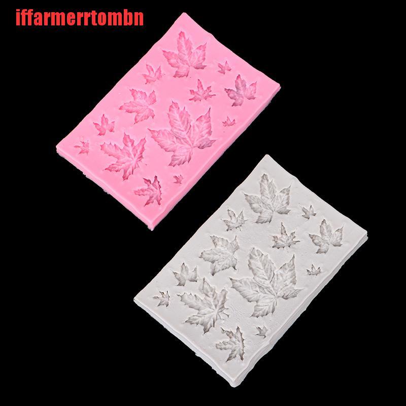 {iffarmerrtombn}1/2pcs 3D Silicone Baking Mold DIY Maple Leaf Mould Chocolate Fondant Cake Decor TYW