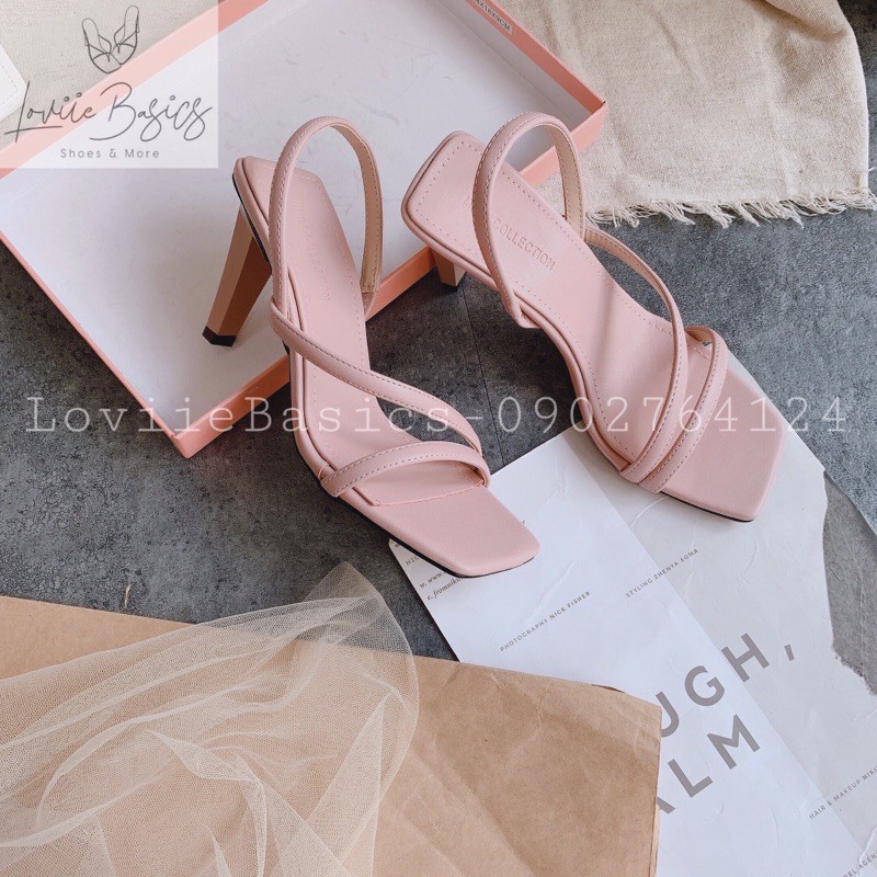 LOVIIE BASICS - SANDAL CAO GÓT 9P QUAI NGANG CHÉO ĐẾ VUÔNG 9 PHÂN - GIÀY CAO GÓT 9P QUAI NGANG 9CM DÂY MẢNH G201011 | BigBuy360 - bigbuy360.vn