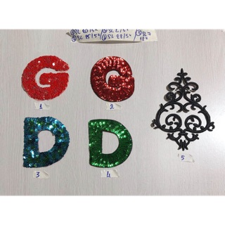 Set 2 Sticker hình ủi hoa chữ hoa văn