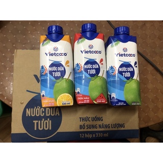 Nước dừa tươi VietCoCo vị truyền thống 330ml/h 1 thùng 24 hộp
